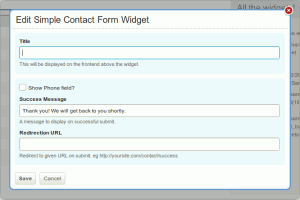 Contact widget model form